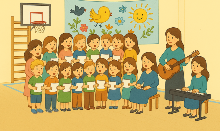 Jarní zpívání v tělocvičně