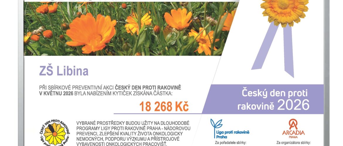 Poděkování za podporu květnové sbírky